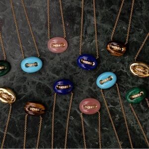 Elegant Multi-Color Mini Mariner Stone Pendant Necklace